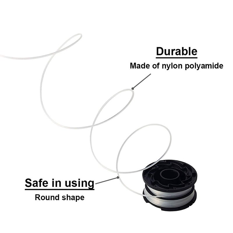 THTEN DF-065 String Trimmer Spools Compatible with Black and Decker GH710 GH700 GH750 RC-065, DF-065-BKP Weed Eater Refills Line 36ft 0.065" Auto-Feed Dual Line Edger+ RC-065-P Spool Cover Cap 3+1 - Image 2